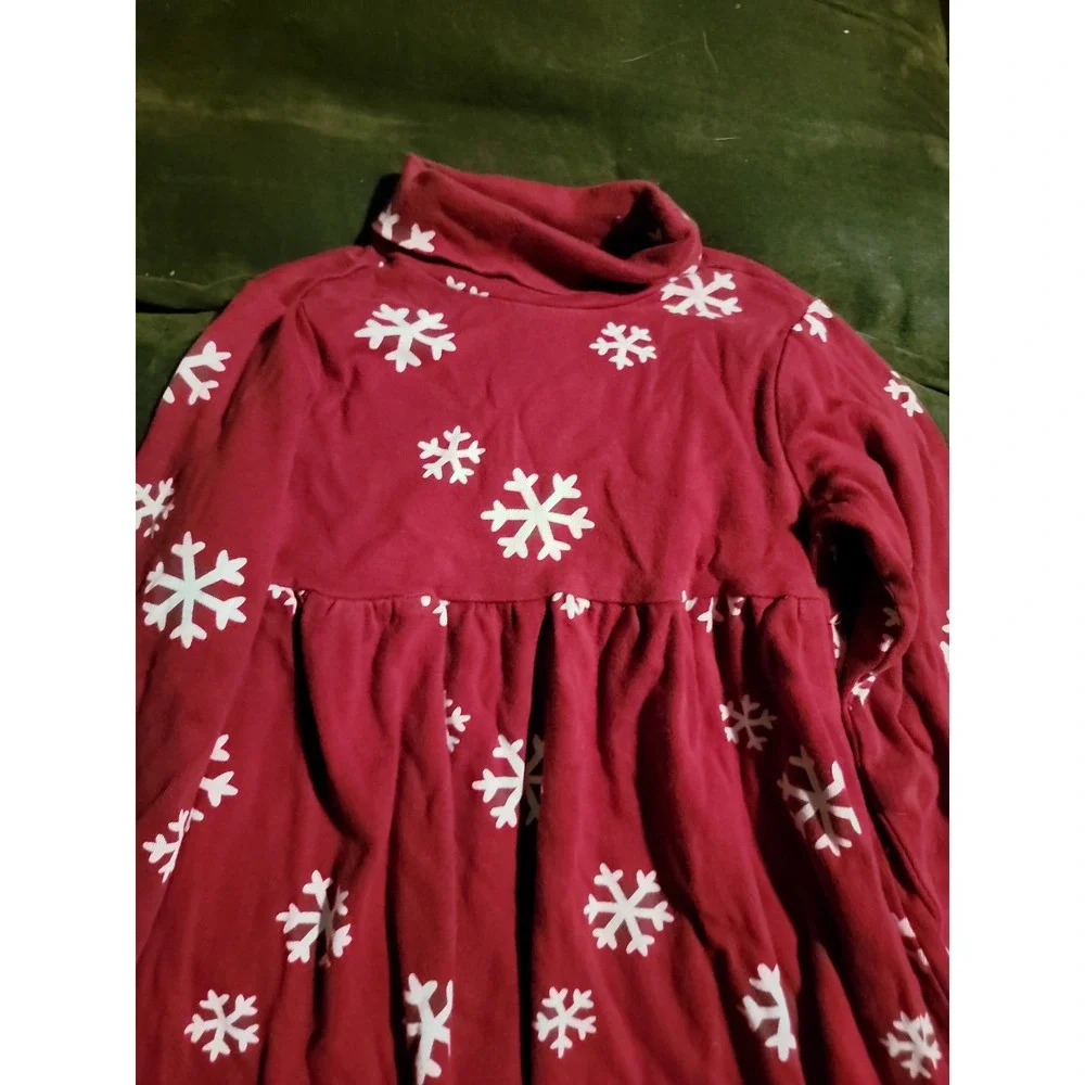 Gymboree penguin chalet red snowflake dress size 6‎